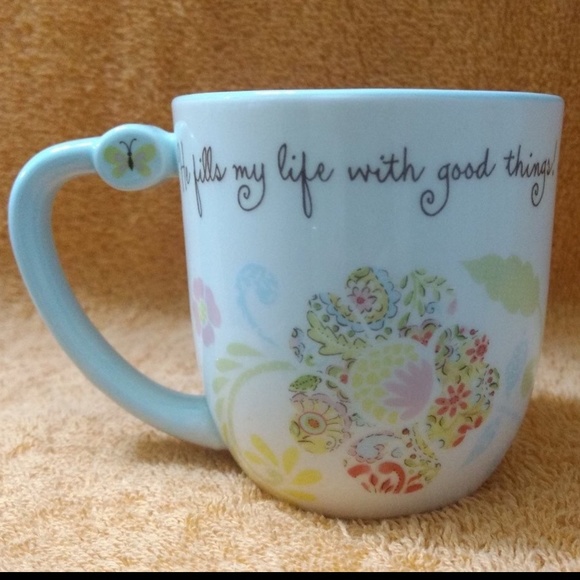 🙀3/$20Dayspring Tea Cup Inspirational 'He Fills My Life With Good Things Coffee - Picture 1 of 6